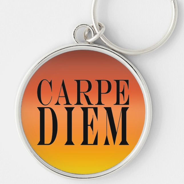 Carpe Diem Seize the Day Latin Quote Happiness Keychain (Front)