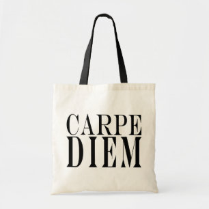 Carpe Diem Seize the Day Latin Quote Happiness Tote Bag