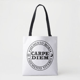 Carpe diem Seize the day Mmenro mori Tote Bag