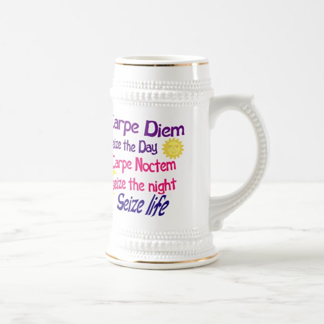 Carpe Diem Sieze the Day Beer Stein (Right)