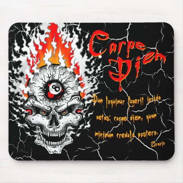 Carpe Diem Skull Mouse Pad (Front)