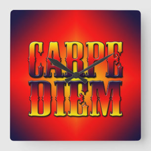 Carpe Diem Square Wall Clock