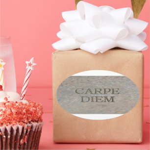 Carpe Diem Stone oval gros autocollants