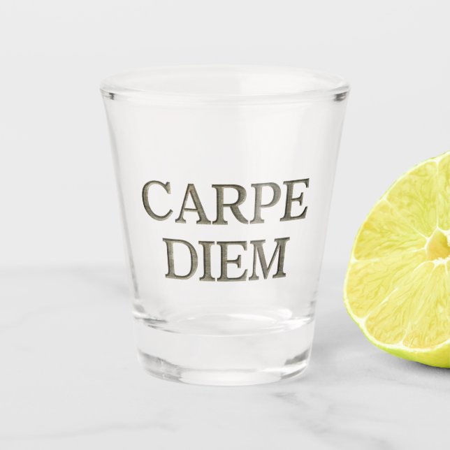 Carpe Diem Stone shot glass (Front)