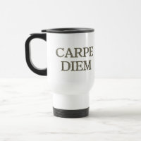 Carpe Diem Stone white travel mug