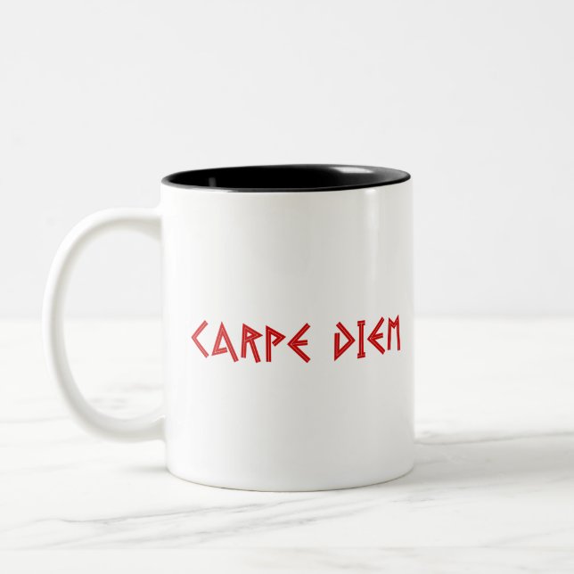 Carpe Diem Two-Tone Coffee Mug (Left)