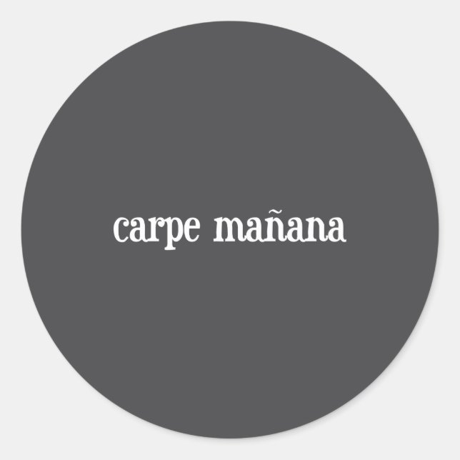Carpe Manana  Classic Round Sticker (Front)