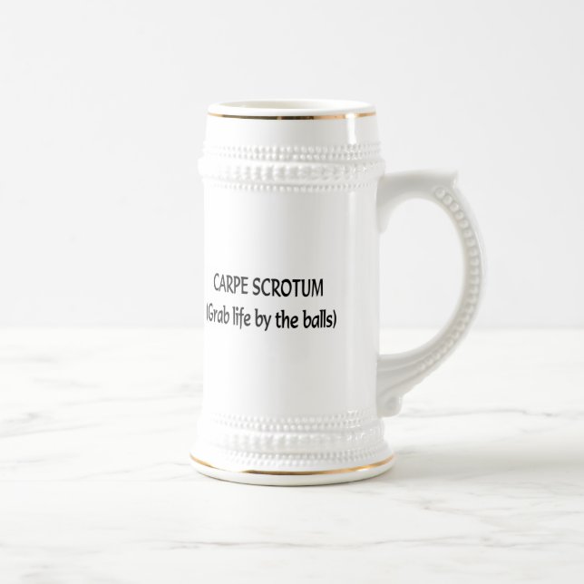 Carpe Scrotum Beer Stein (Right)