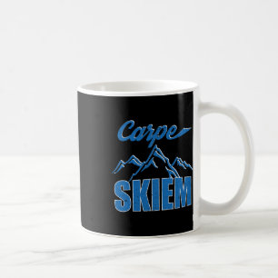 Carpe Skiem Shirt Funny Winter Skiing Snowboarding Coffee Mug