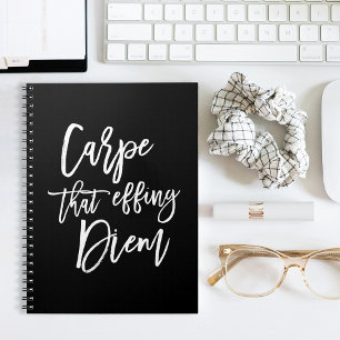 Carpe That Effing Diem Hand Lettered Quote Notebook