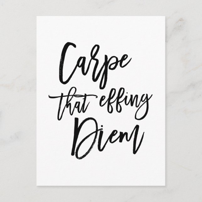 Carpe That Effing Diem Hand Lettered Quote Postcard (Front)