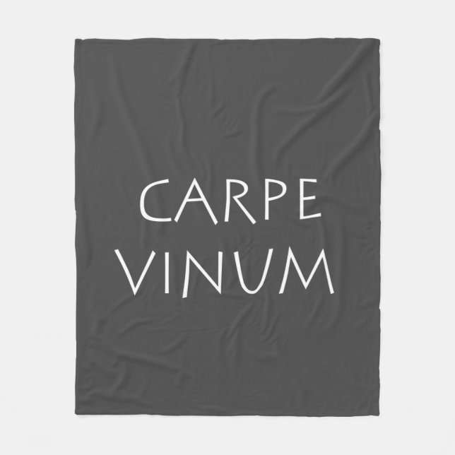 Carpe vinum fleece blanket (Front)