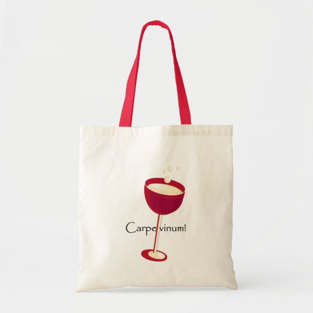 Carpe Vinum Glass of Wine Tote Bag (Front)