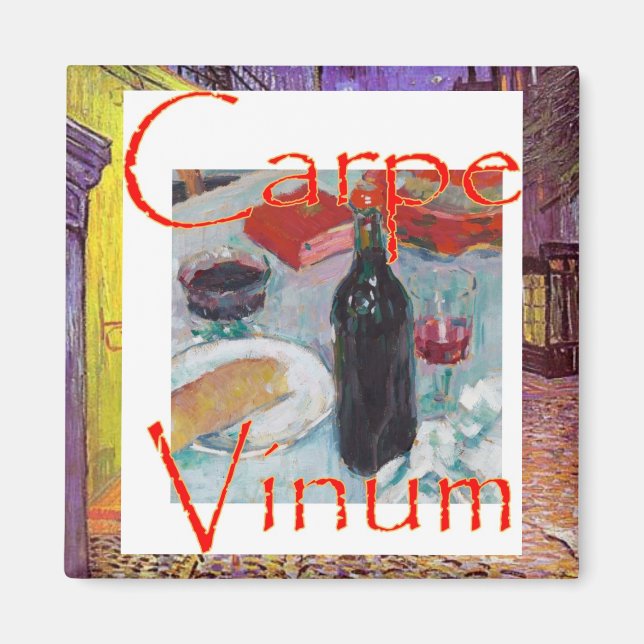 Carpe Vinum Vino Vin Wine Red White Magnet (Front)