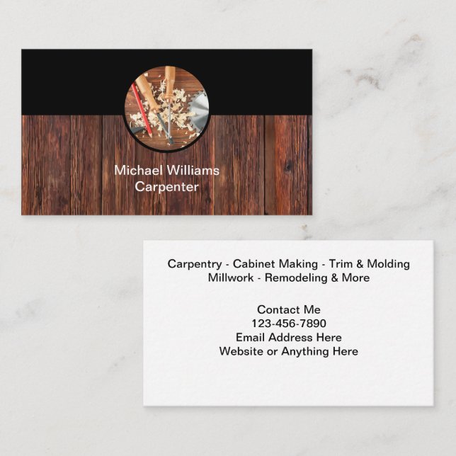 Carpenter And Remodeling Business Cards (Front/Back)