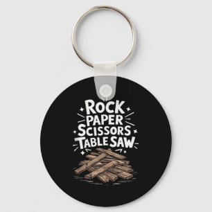 Carpenter And Woodworking, Rock Paper Scissors Tab Keychain