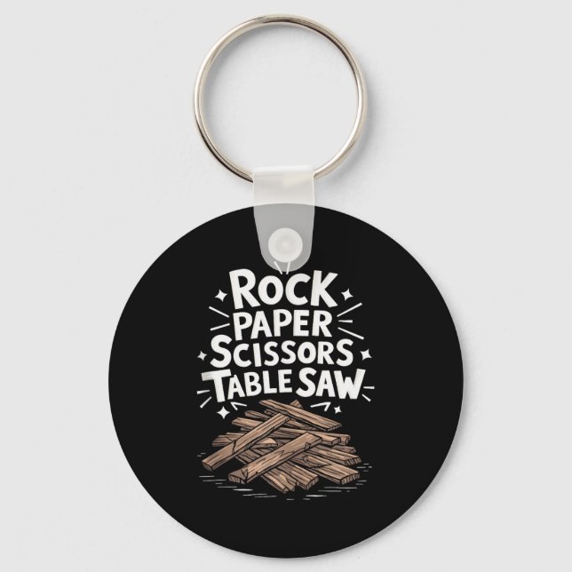 Carpenter And Woodworking, Rock Paper Scissors Tab Keychain (Front)