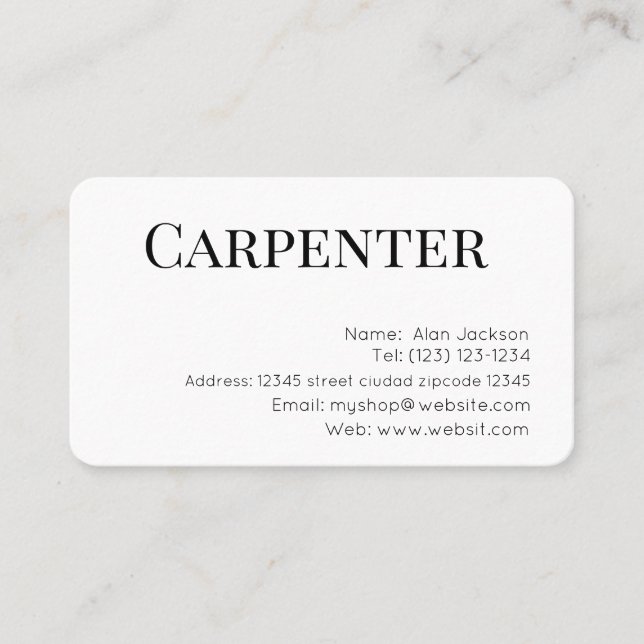 CARPENTER Business card editable (Front)