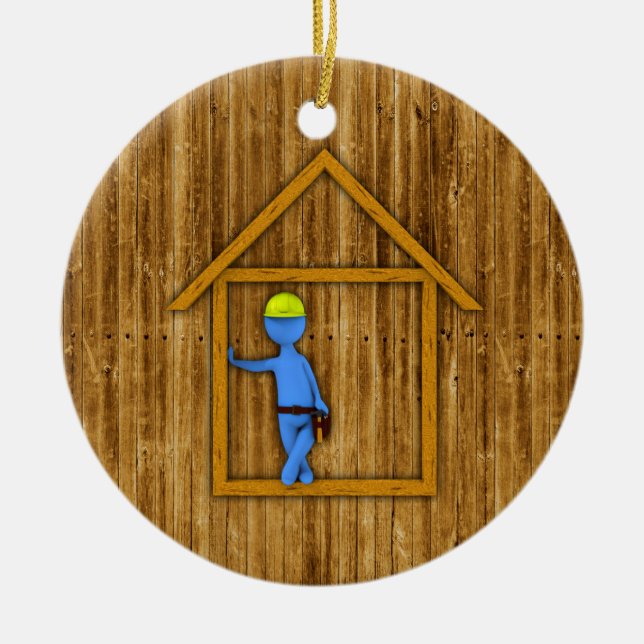 Carpenter Ceramic Ornament (Front)