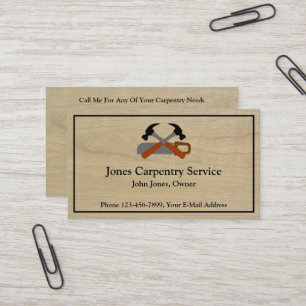 Carpenter Contractor Construction Business Card