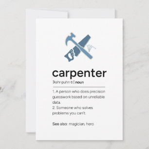 Carpenter Definition with Tools Invitation