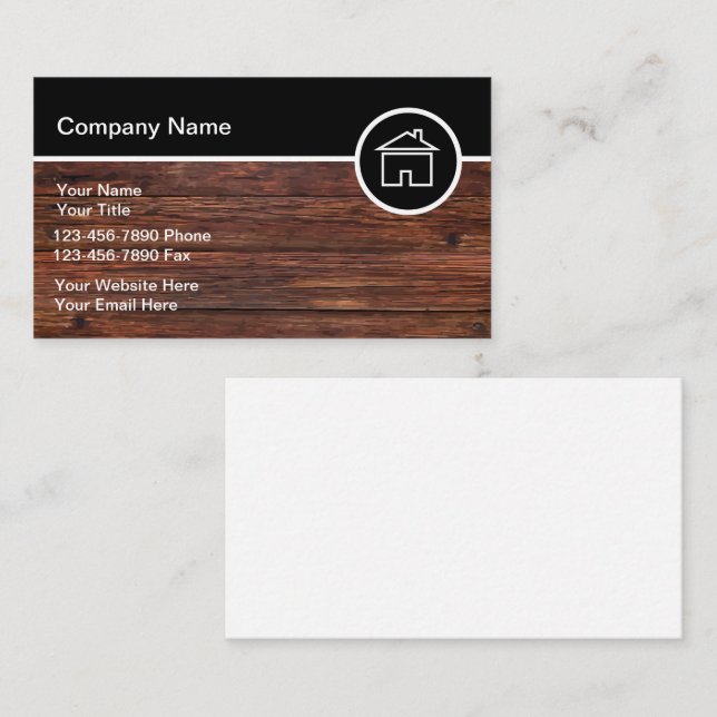 Carpenter Editable Modern Business Cards (Front/Back)