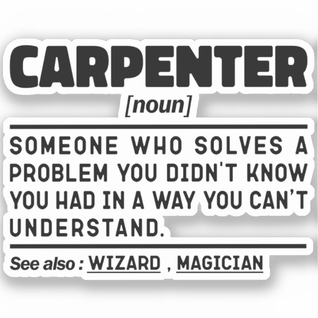 Carpenter Funny Wood Cutting Woodworker Present  (Front)
