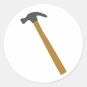 carpenter hammer classic round sticker