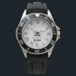 Carpenter | Handyman Custom Name Roman Numeral Watch<br><div class="desc">A custom name carpenter or handyman watch featuring a hammer and wrench framing their name in solid yet elegant font. Surrounding this is a large Roman numeral watch face.</div>