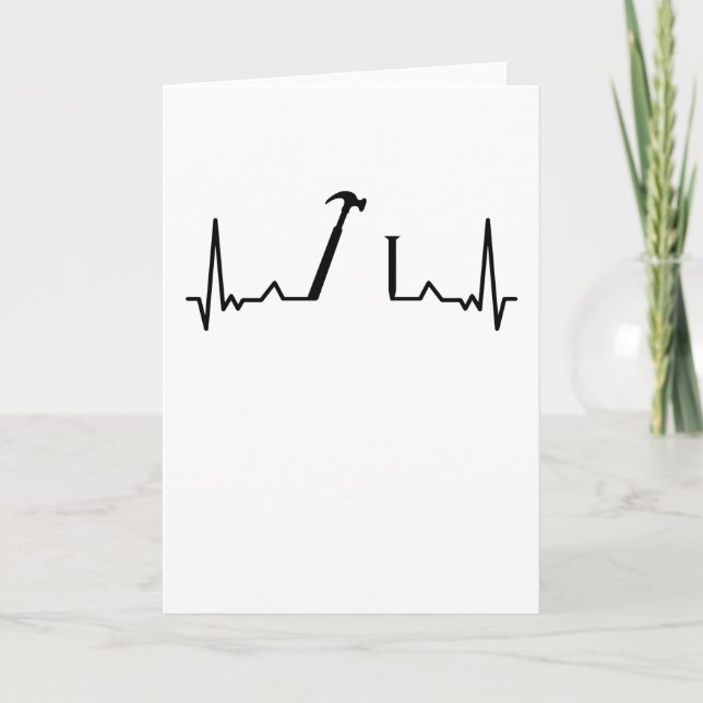 Carpenter Heartbeat Carpentry woodworking Gifts Card (Front)