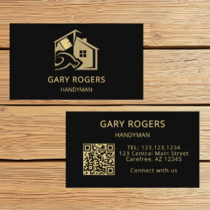 Carpenter Home Repair Handyman QR Code Business Card