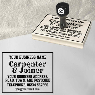 Carpenter & Joiner with Name, Address, etc Rubber Stamp