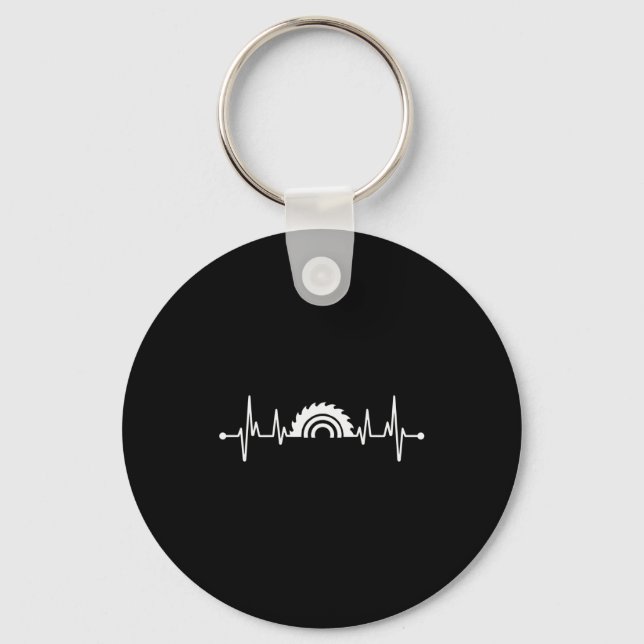 Carpenter Life_ Woodworker Heartbeat Circular Saw  Keychain (Front)