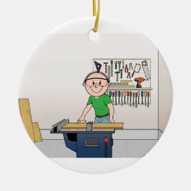 Carpenter - Male Ceramic Ornament (Front)