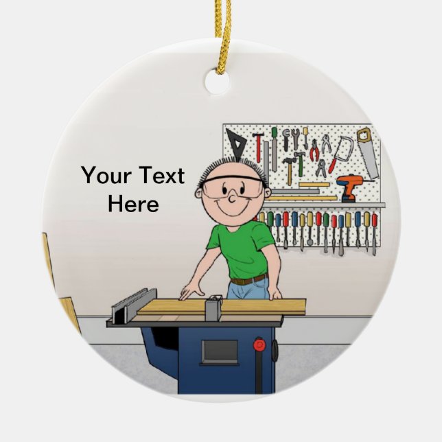 Carpenter - Male Ceramic Ornament (Front)