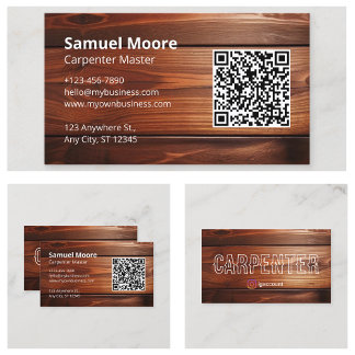 Carpenter Master Design Woodworking Professional Business Card