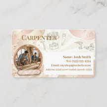 carpenter services editable business card