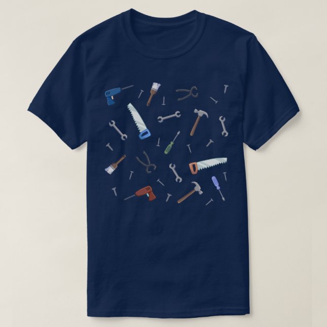 Carpenter Tools Pattern  T-Shirt (Design Front)