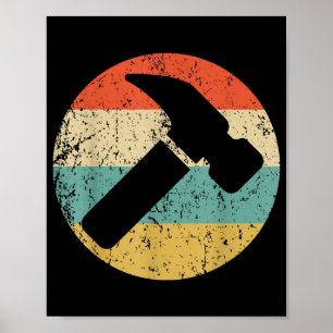 Carpenter Vintage Retro Hammer Poster