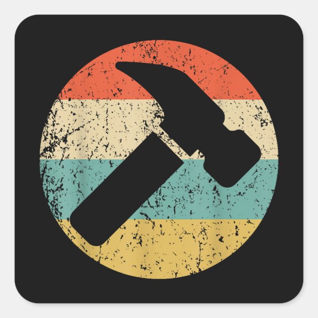 Carpenter Vintage Retro Hammer Square Sticker (Front)