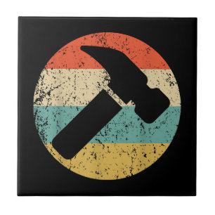 Carpenter Vintage Retro Hammer Tile