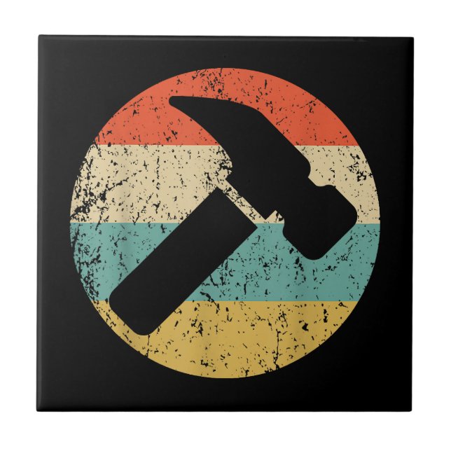 Carpenter Vintage Retro Hammer Tile (Front)