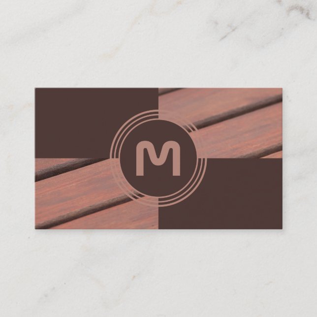 Carpenter with 100% natural organic wooden style b business card (Front)