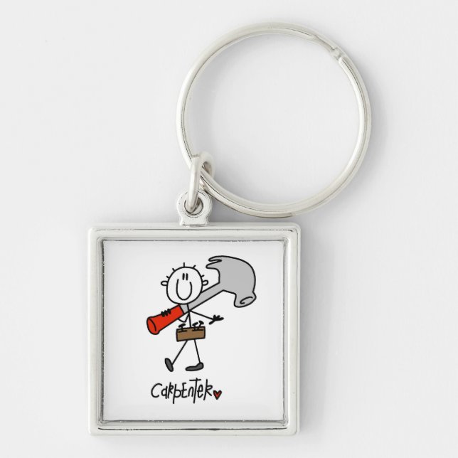 Carpenter With Hammer Keychain (Front)