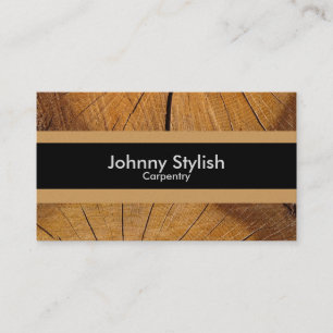 Carpenter wood business stripe business card