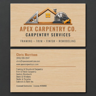 Carpenter Wood Professional Business Card