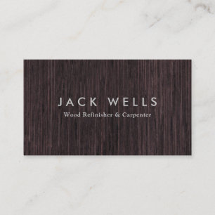 Carpenter Wood Worker Refinisher Dark Wood Grain Business Card