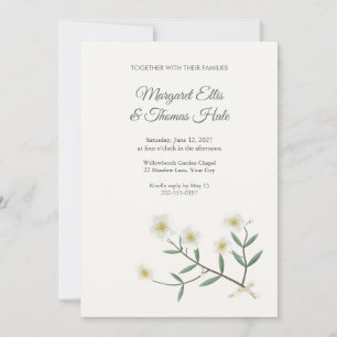 Carpenteria White Flower Wedding Invitation