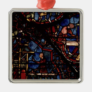 Carpenters at work, from the Life of St. Metal Ornament