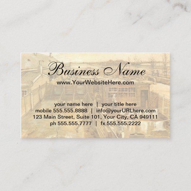 Carpenter's Yard and Laundry by Vincent van Gogh Business Card (Front)